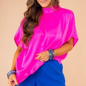 Hot pink Mock neck